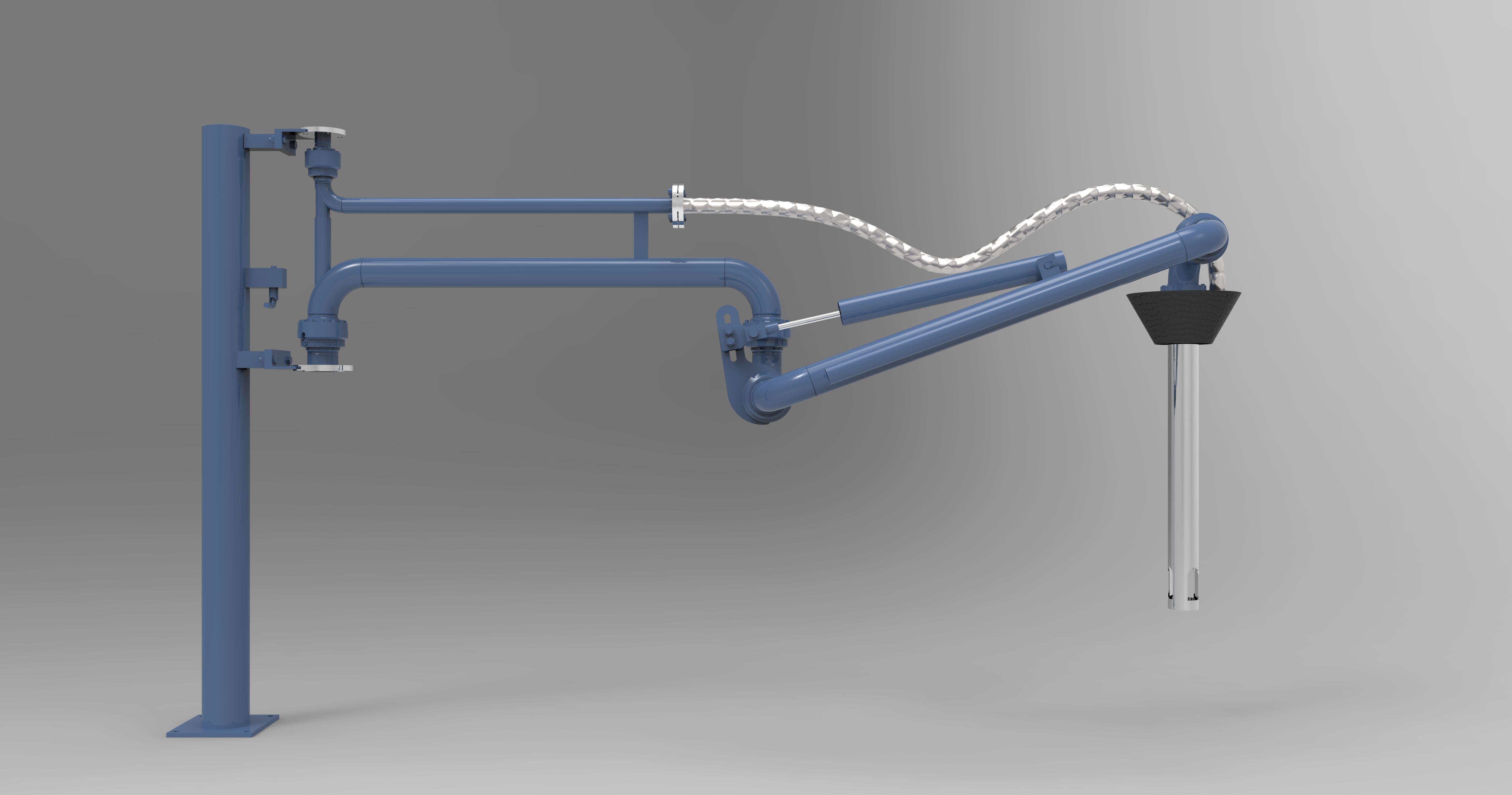 黑龍江伊春客戶定制采購(gòu)的一批AL1412R型汽車頂部密閉裝卸鶴管（頂部裝卸臂）已通過(guò)物流發(fā)往使用現(xiàn)場(chǎng)(1)